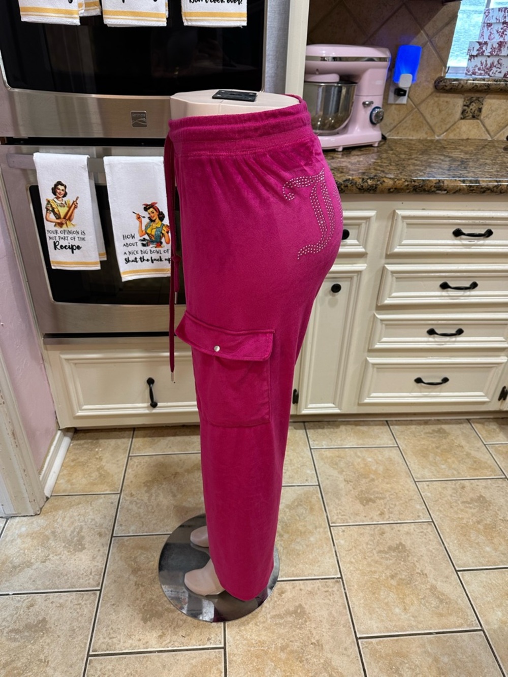 Juicy Couture Hot Pink Cargo Track Pants - Picture 2 of 5